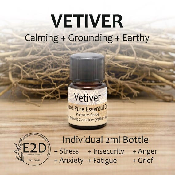 Grounding Earthy Vetiver Essential Oil for Relaxation & Aromatherapy (2ml)