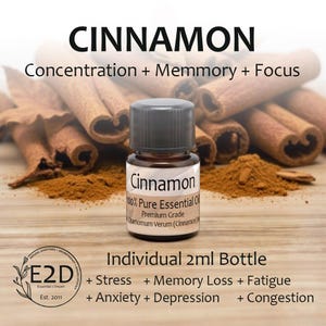 Warm Spicy Cinnamon Essential Oil for Mental Health, Aromatherapy & Diffuser Refill (2ml)