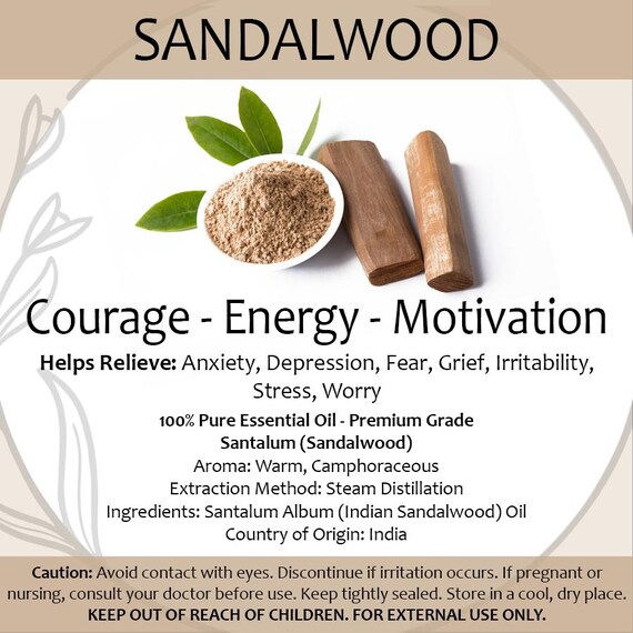 Sandalwood Essential Oil 2ml — Warm Wood Aromatherapy Sample Bottle