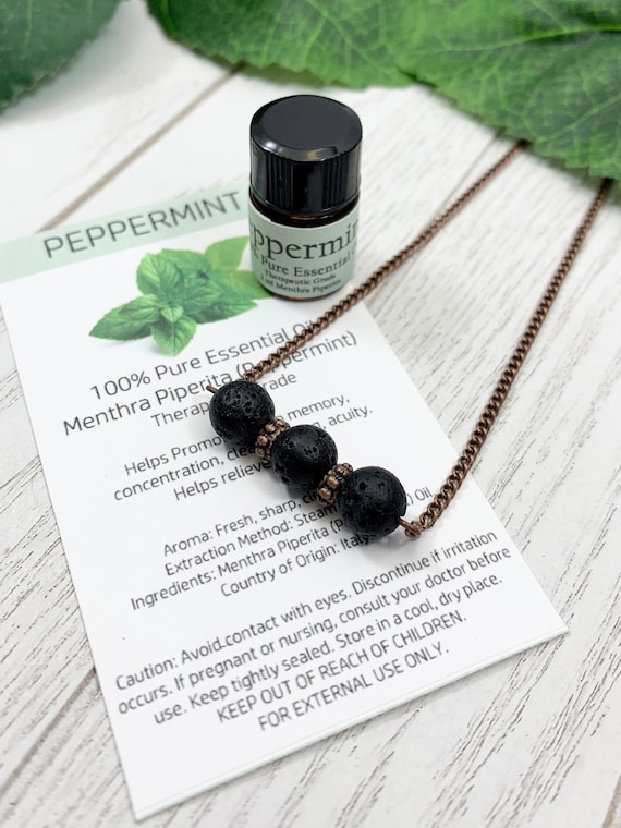Lava Stone Diffuser Necklace • Dainty Lava Rock Diffuser Jewelry • Aromatherapy Necklace