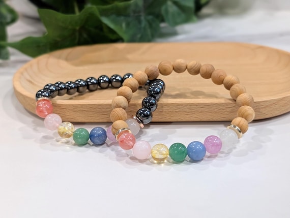 Quartz Crystal Chakra Bracelet - 8mm Quartz 7 Gemstone