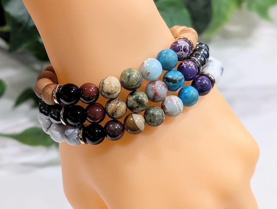 Jasper Chakra Bracelet - Meditation Anxiety Stress Relief 8mm