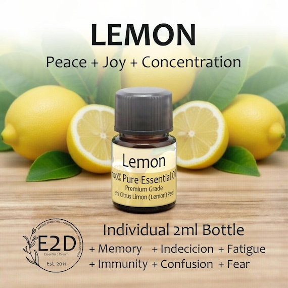Fresh Citrus Lemon Essential Oil for Energy, Happiness & Aromatherapy (2ml)