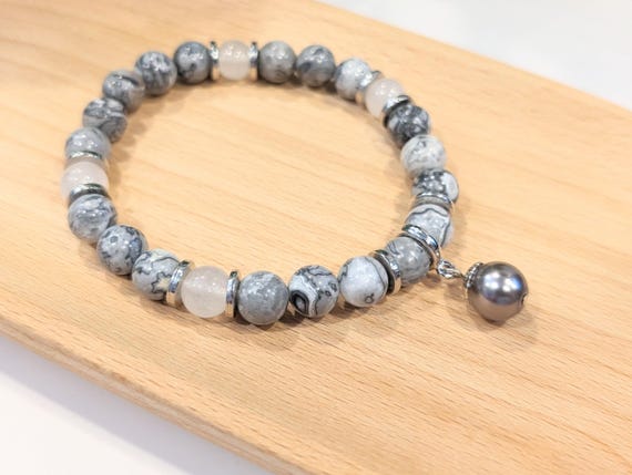 Silver Crazy Lace Agate Bracelet