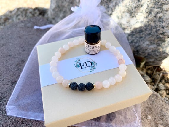 Pink Opal Oil Diffuser Bracelet, Lava Stone Diffuser, Aromatherapy Jewelry (6mm)