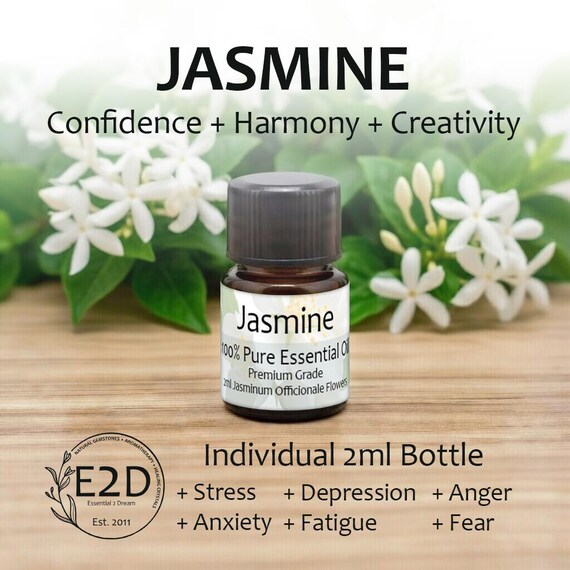 Fresh Floral Jasmine Essential Oil for Confidence & Aromatherapy (2ml)