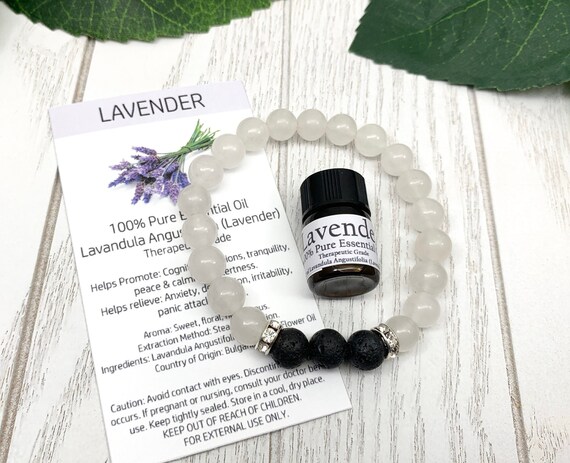 Clear Crystal Quartz Diffuser Bracelet • Bracelet for Cleansing, Stress and Anxiety Relief • Aromatherapy Jewelry • 8mm Oil Diffuser