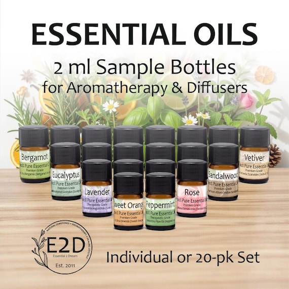 Pure Essential Oils Variety – 2ml Travel Size Scents for Aromatherapy or Diffuser