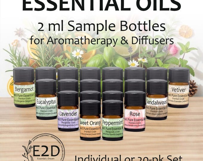 Pure Essential Oils Variety – 2ml Travel Size Scents for Aromatherapy or Diffuser
