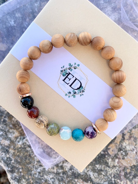Jasper Chakra Bracelet • Jasper Meditation Bracelet • Balancing Bracelet for Anxiety and Stress Relief • Beaded Chakra Jewelry