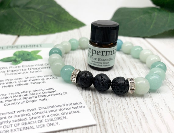 Amazonite Diffuser Bracelet • Soothing Bracelet for Luck, Flow and Success • Aromatherapy Jewelry • 8mm Oil Diffuser