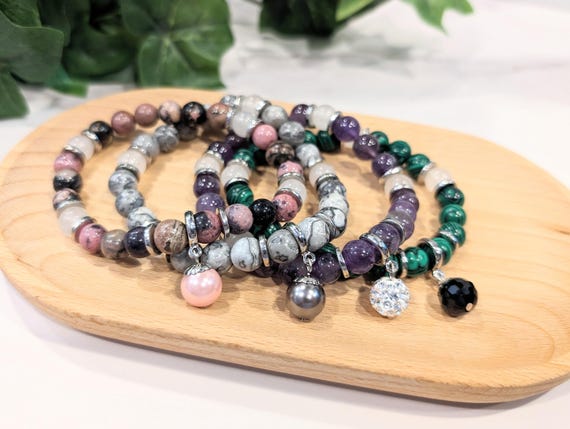 Handmade Gemstone Charm Bracelet
