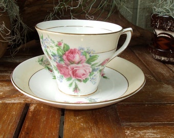 Vintage Rosina Bone China Tea Cup & Saucer