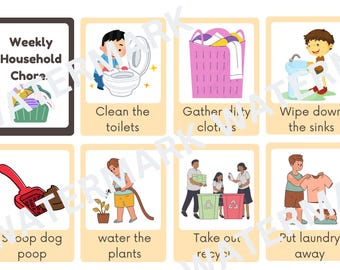 Weekly Chores I Daily Chores I Kids Chore List l Daily Routine Check List l Montessori Check List l Printable I Responsibility Chart