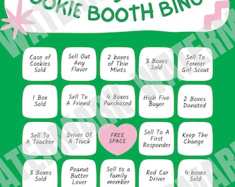Printable Cookie Booth Bingo | Fun Girl Scout Cookie Sales Game | Boost Sales Goals I Scout Cookie Season I Bingo I Digital Download