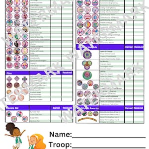Scout Badge Tracker I Youth Badge Tracker I Girl Badge Tracker I Junior