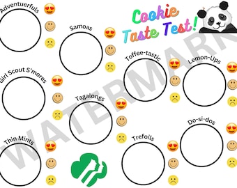 Scout Cookie Taste Testing Sheet I Cookie Taste Testing I Scouts I Scout Cookies I ABC Bakers I Little Brownies Bakers