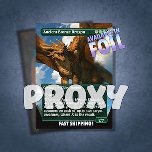 Proxy dragon en bronze antique pour Magic the Gathering / Proxy MTG / Proxy personnalisé