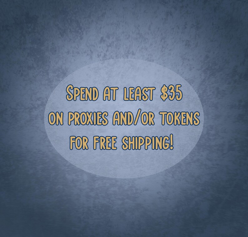 K&ouml;nnte beinhalten: Blauer Hintergrund mit einem wei&szlig;en Oval, das gelben Text enth&auml;lt. Der Text lautet: "GIB MINDESTENS 35 $ F&Uuml;R PROXIES UND/ODER TOKEN AUS F&Uuml;R KOSTENLOSEN VERSAND!"