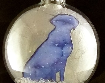 Galaxy Labrador Glass Ornament
