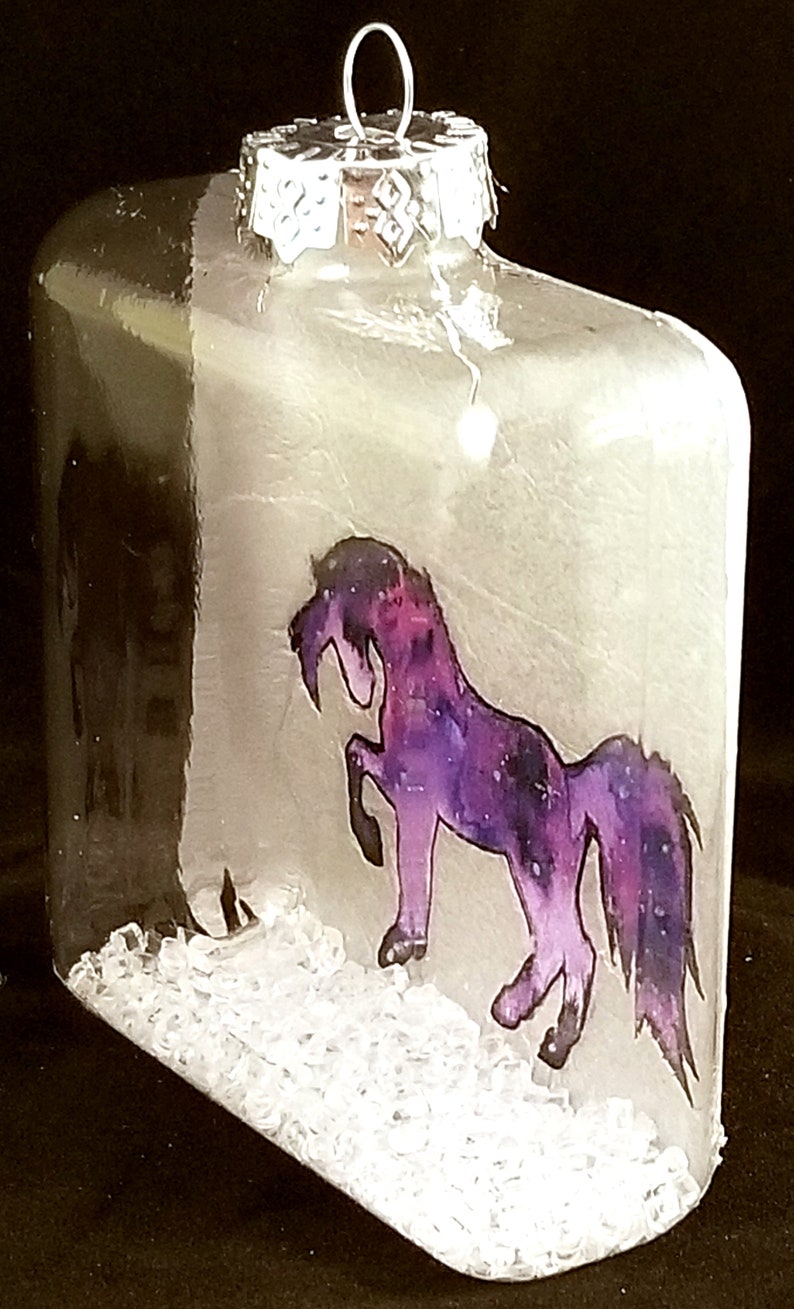 Galaxy Horse Glass Ornament Square