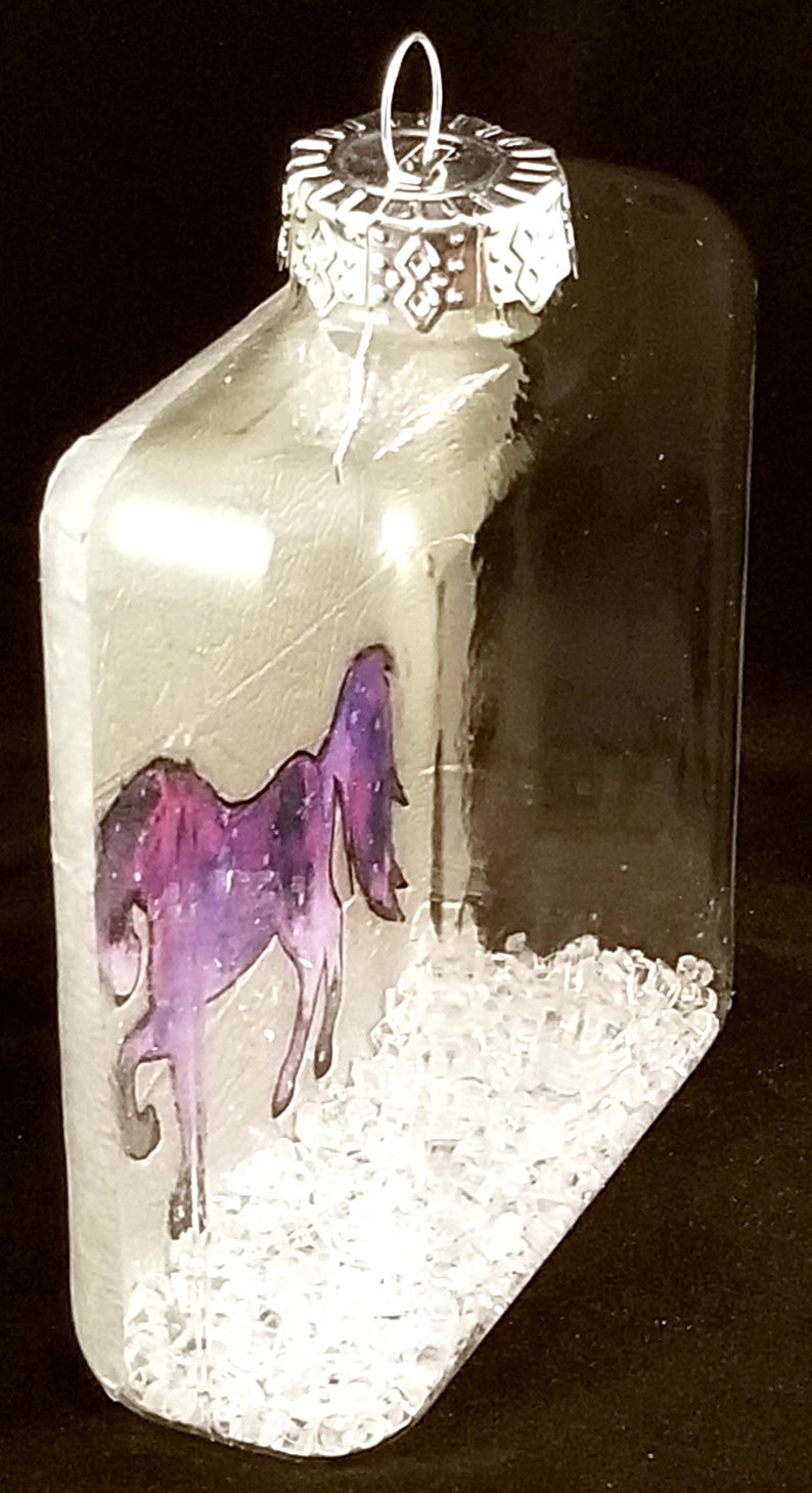 Galaxy Horse Glass Ornament Square