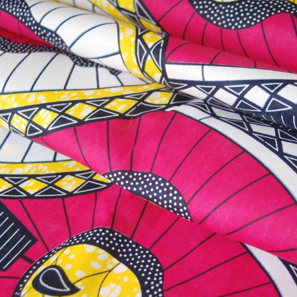 African Wax Print Fabric / Geometric Batik Fabric / Sold By The Half Yard / 100% cotton