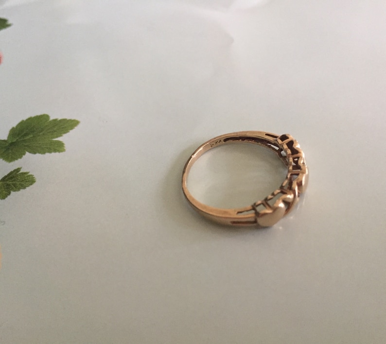 Yellow Gold 10k Band Hearts and X\u2019s Vintage