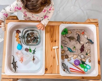 Sensory Table Dual Bin with Lids for Outdoor Play
