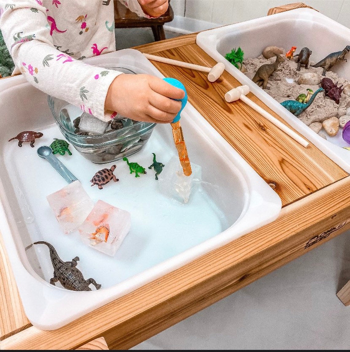 Sensory Table Dual Bin With Lids for Outdoor Play | Etsy