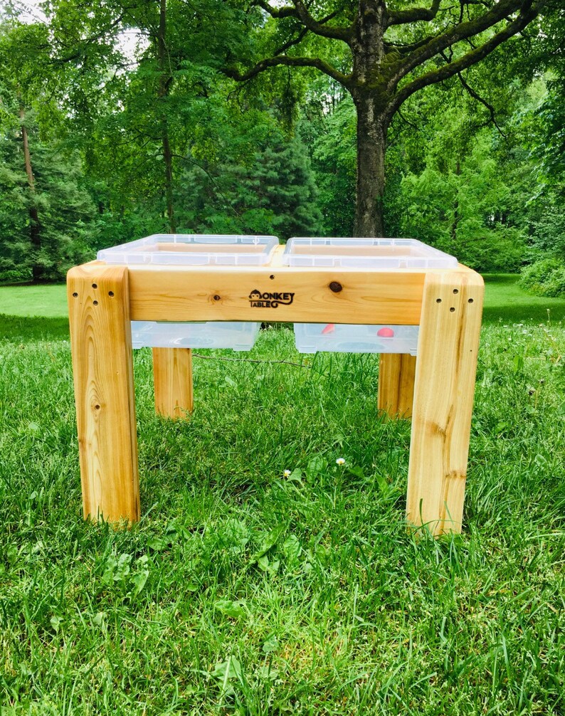 Sensory Table Dual Bin with Lids Etsy