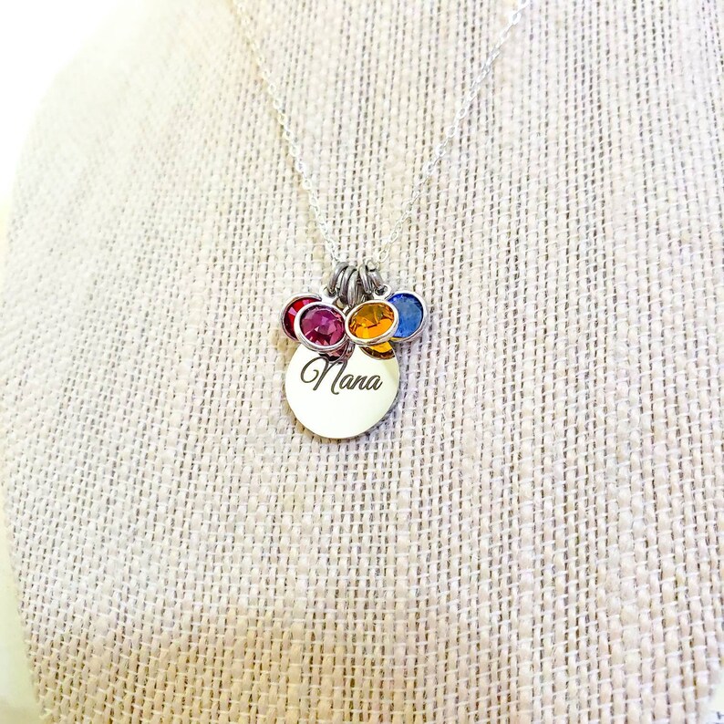 Nana and grandkids birthstone necklace,Personalized christmas gift for nana,Gift for nana,Grandkids birthstone jewelry,Nana necklace