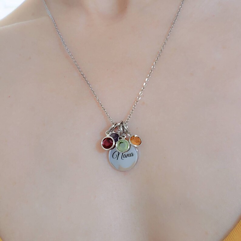 Nana and grandkids birthstone necklace,Personalized christmas gift for nana,Gift for nana,Grandkids birthstone jewelry,Nana necklace