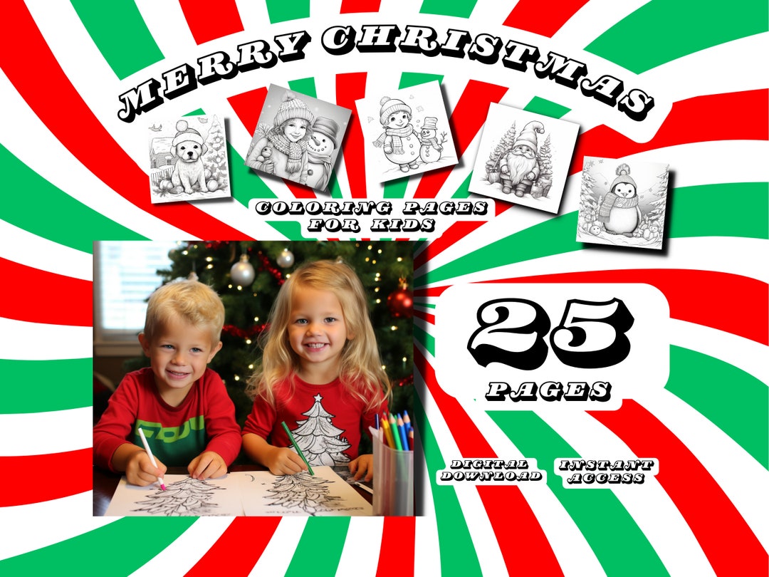 Greyscale Christmas Coloring Page 25 Pages Holiday Paper Activity ...