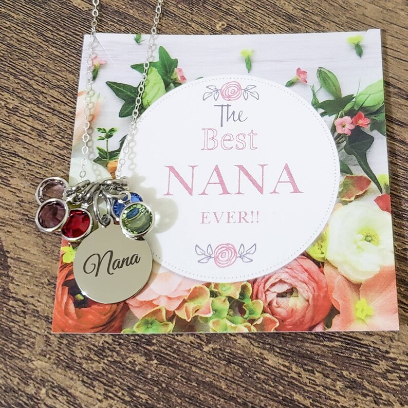 Nana and grandkids birthstone necklace,Personalized christmas gift for nana,Gift for nana,Grandkids birthstone jewelry,Nana necklace