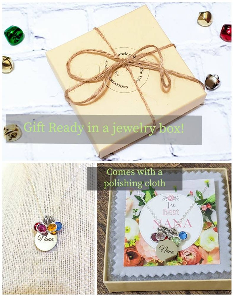 Nana and grandkids birthstone necklace,Personalized christmas gift for nana,Gift for nana,Grandkids birthstone jewelry,Nana necklace