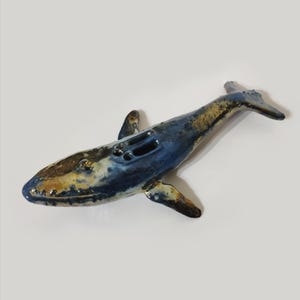 Ceramic Whale Sculpture Figure - home decoration for ocean lovers - gothic art - sea decor - marine animals