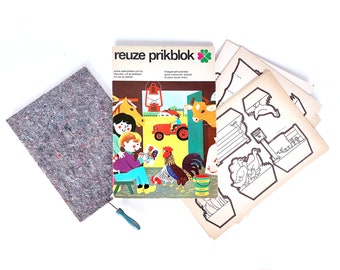 Vintage Farm Themed Colouring Pricking Block | With Lancing device and Pricking Mat