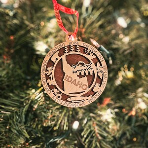 Custom made state ornament, Idaho ornament, Idaho pride, gift for family, unique gift, laser cut, Idaho gift, Housewarming gift