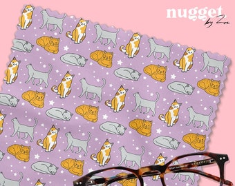 Cats Lens Cloth | Glasses Device Screen Wipe | Cat Pet Lover Gift Mothers Day Nan Mum Gran Friend Animal Phone Microfibre Tablet Kindle
