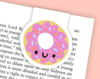 Doughnut Magnetic Bookmark | Cute Food Bookmarks Reader Reading Accessory Book Lover Gift Small Gifting Ideas Book Club