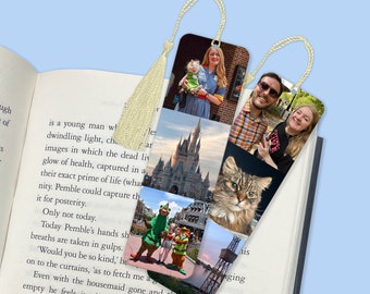 Personalised Custom Photo Metal Bookmark | Book Accessory With Tassel | Memories Gift Mothers Day Nan Dad Mum Gran Friend Father Valentines