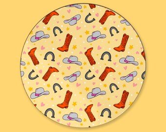 Country Coaster / MDF Tea Coaster / Cowboy Hat Boots Western Lover Gift Día de las Madres Nan Mum Gran Friend Home Decor Accesorios Lets Go Girls