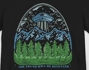 UFO Graphic T-Shirt, Alien Abduction, Space Art Shirt