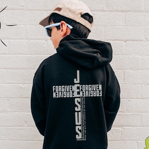 Christian kids hoodie Forgiven Verse Kids Christian Youth hoodie Gift for kids Christian Crewneck Religious Hoodie Bible Verse Hoodie Youth