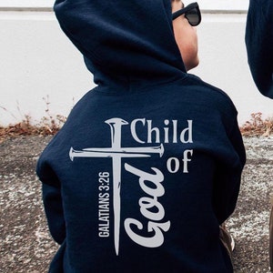 Christian kids hoodie Child of God hoodie Gift for kids Christian Crewneck Religious Hoodie Bible Verse Hoodie Teen Baptism Gift Hoodie