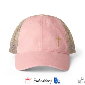 Embroidery Christian Hat for Women, Faith Baseball Cap, Ponytail Hat, Scripture Hat, Mission Trips, Cute Christian Hat, immagine 7