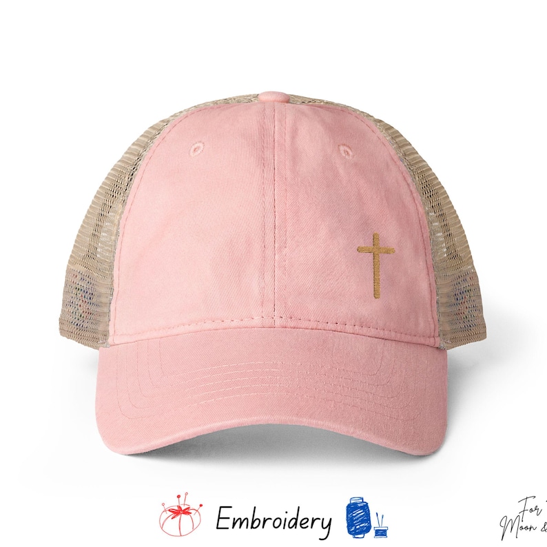 Embroidery Christian Hat for Women, Faith Baseball Cap, Ponytail Hat, Scripture Hat, Mission Trips, Cute Christian Hat, immagine 7