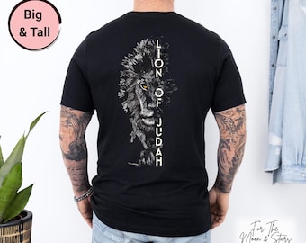 Big & Tall Lion of Judah Christian Shirt Jesus Male Christian Shirt Faith men Shirt Mens Tall Shirt Big and Tall Christian Men
