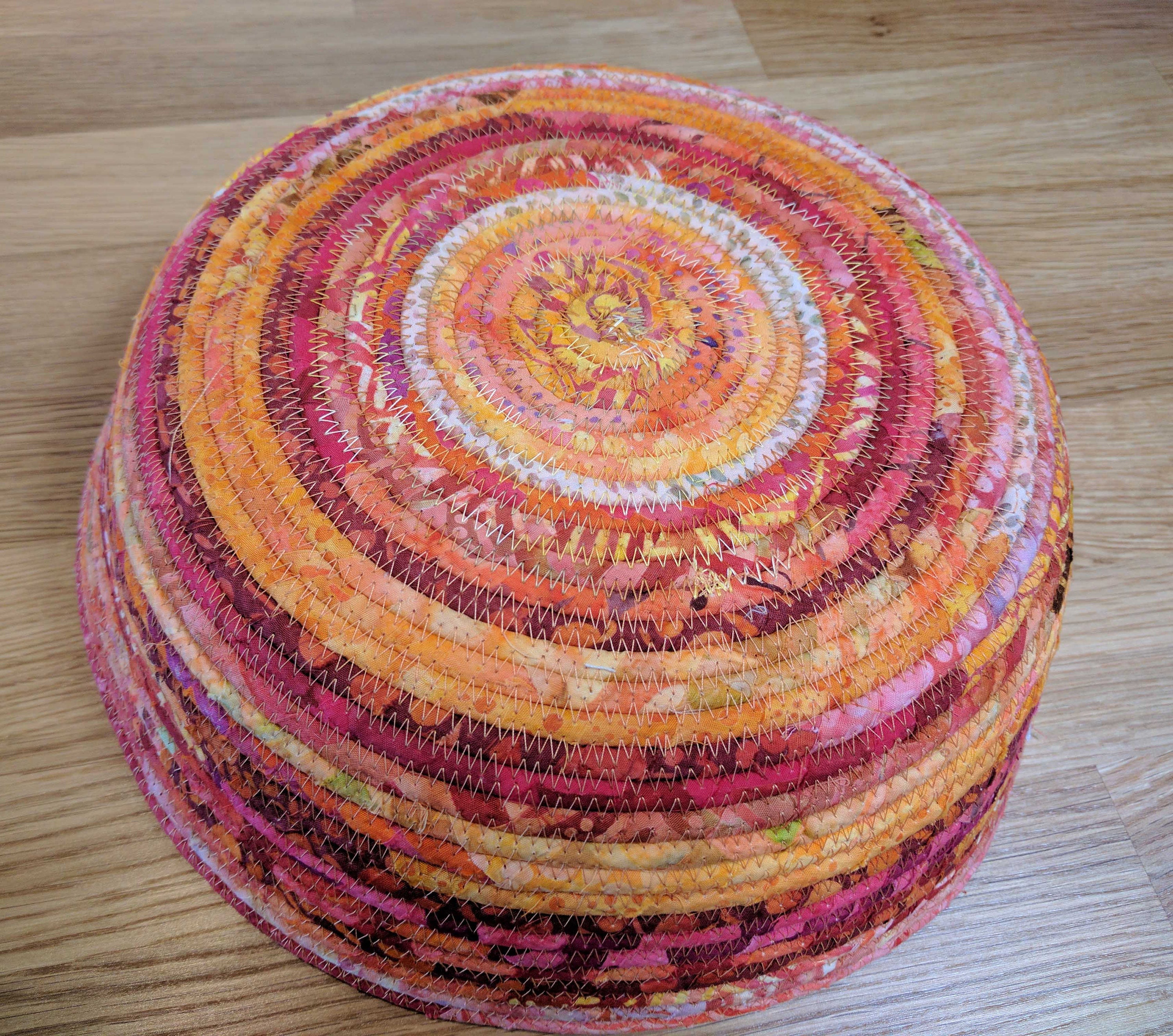 Coiled Basket Fabric basket Large Coil Basket Storage Etsy